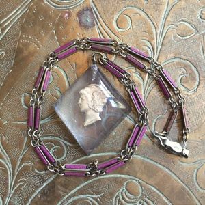 vintage lucite mercury dime sterling pendant